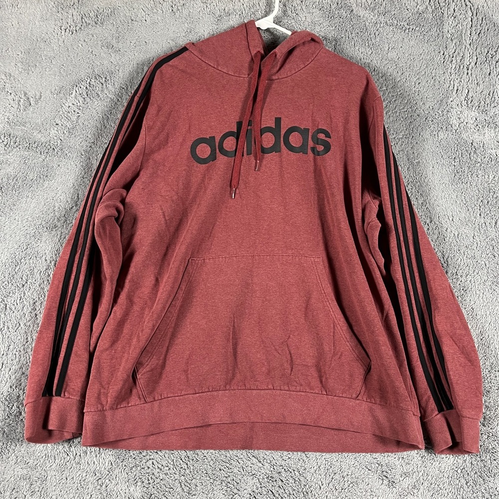 Adidas Hoodie Mens 2XL Pullover Striped Black Pullover Casual
